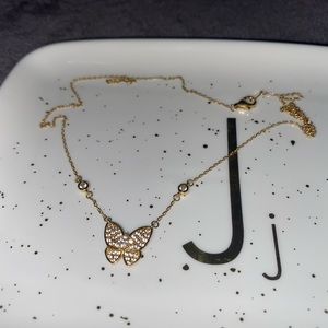 Gold Plated Sterling Silver Butterfly Necklace